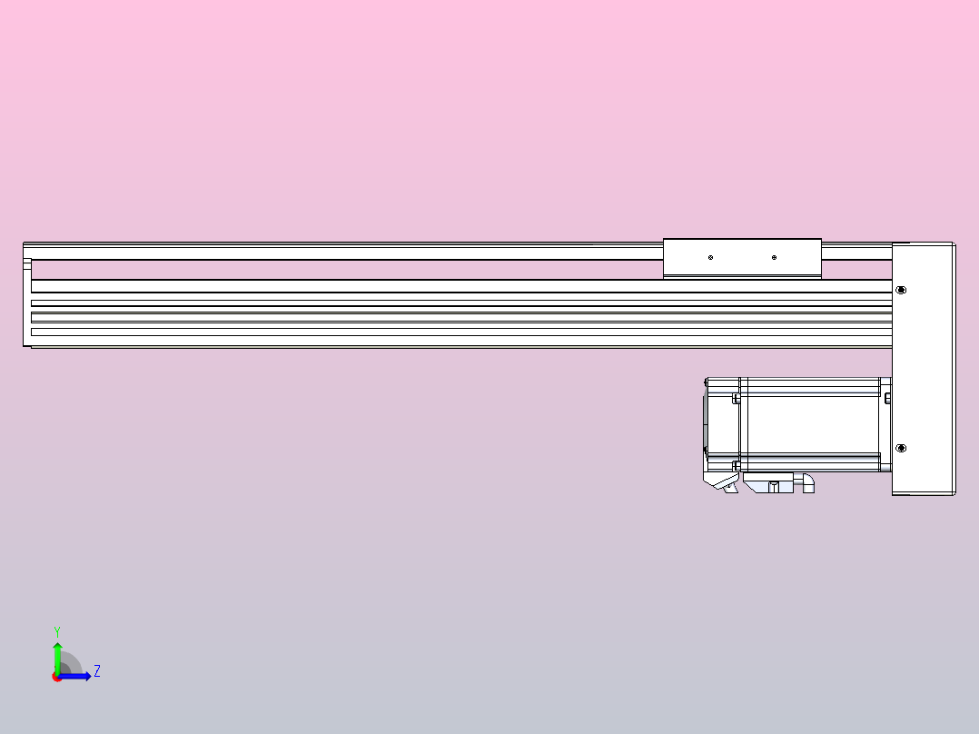 日规模组半封闭丝杆TPA-HNR-110D-1610C-L350-MP-C-P40-N3左视图
