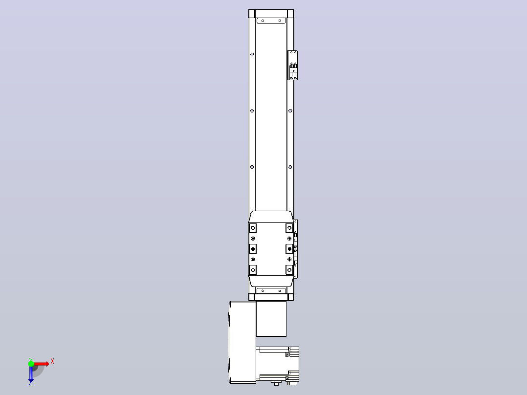 机器人皮带驱动直线轴TPA-GCB-80-P60-L300-QL-M20-N3俯视图