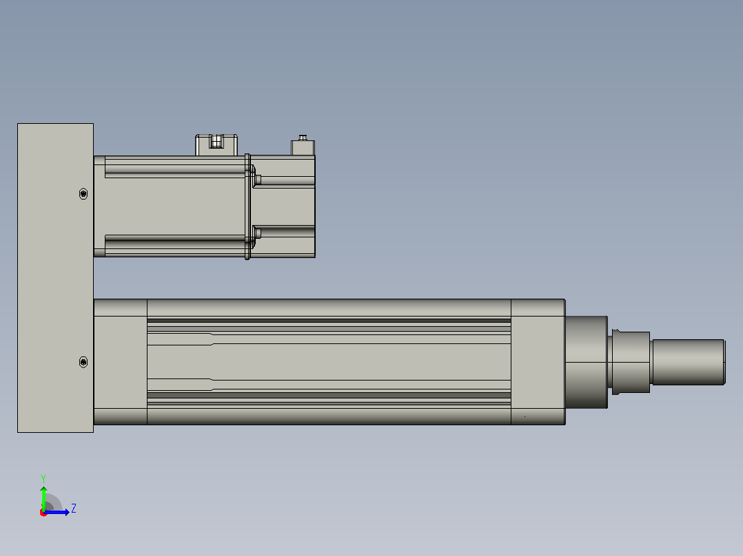 MTE63-100-P-M400W-A-S3 MTE63电动缸 最大负载300kg 400W电机间接安装左视图