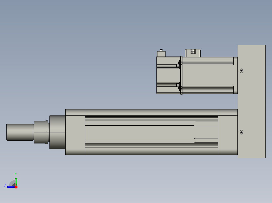 MTE63-100-P-M400W-A-S3 MTE63电动缸 最大负载300kg 400W电机间接安装右视图