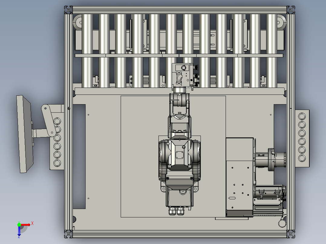 流水线即印即贴自动贴标机（成熟非标机）俯视图