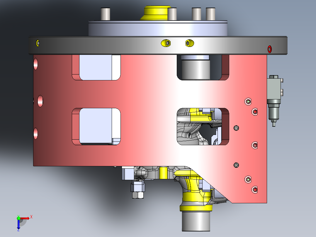 立车液压夹俯视图