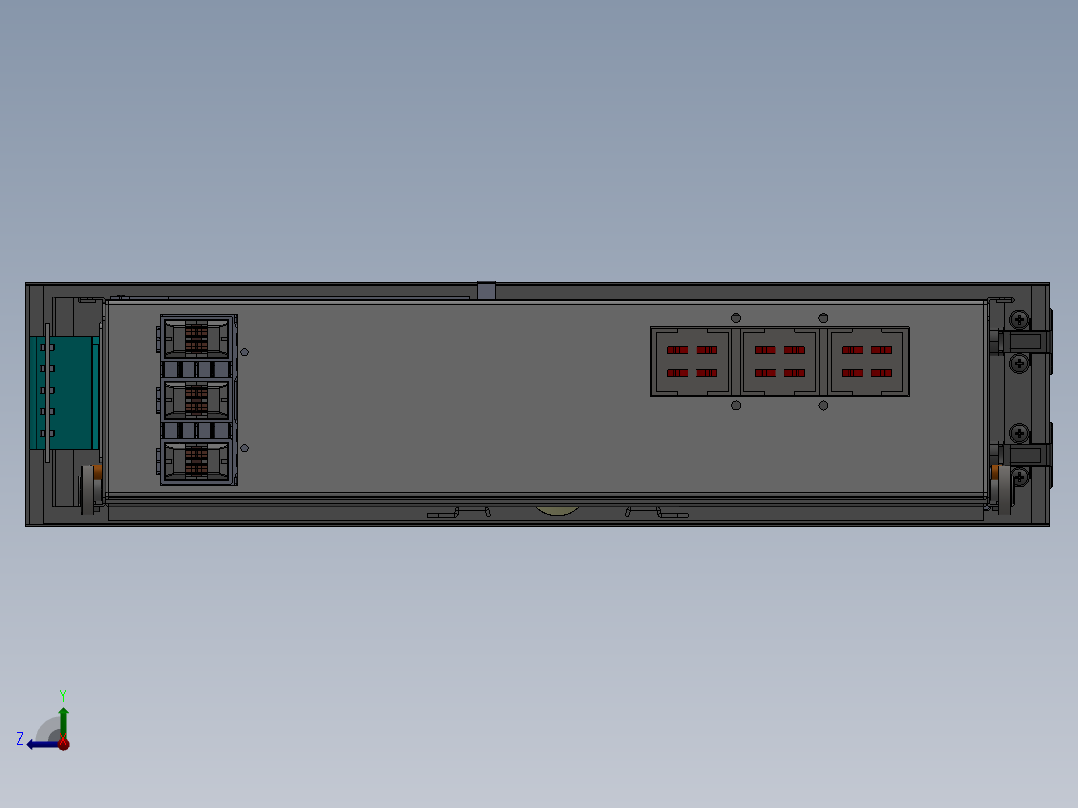 电气成套配电柜开关柜二代抽屉 3D图纸 机械设计素材3D模型右视图