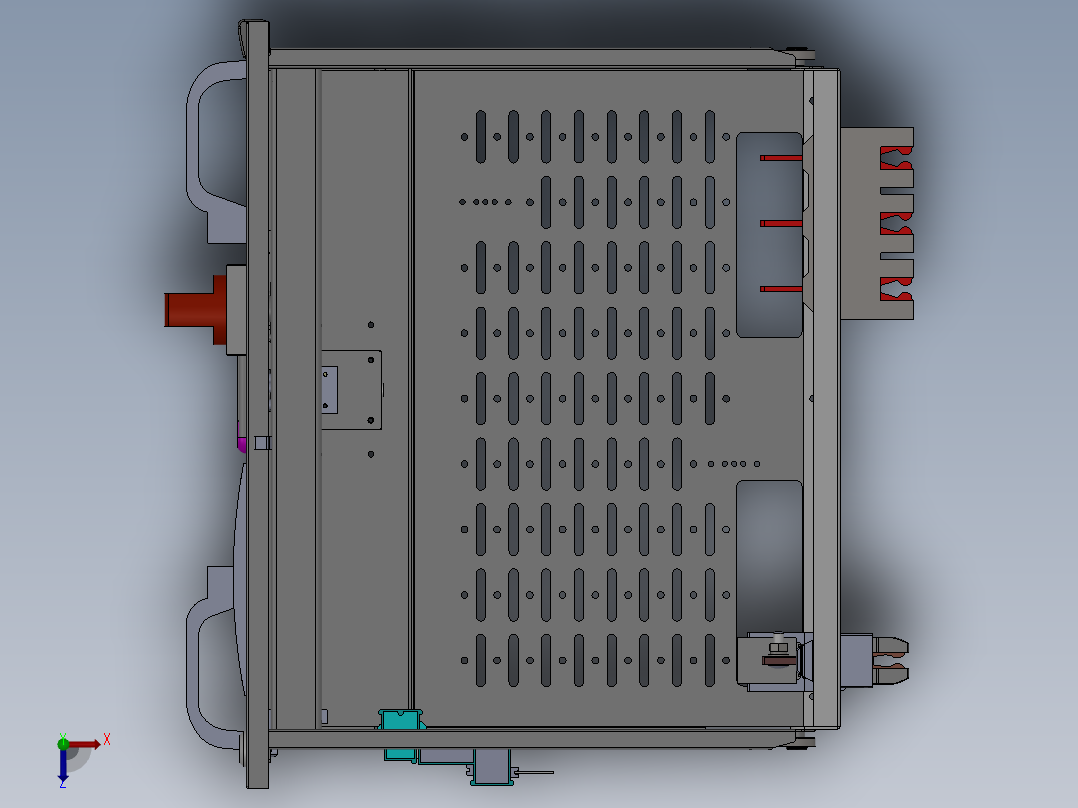 电气成套配电柜开关柜二代抽屉 3D图纸 机械设计素材3D模型俯视图
