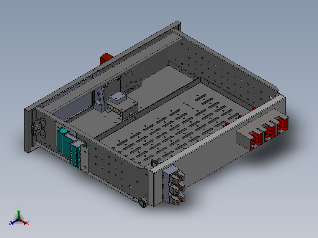 电气成套配电柜开关柜二代抽屉 3D图纸 机械设计素材3D模型正等轴测图