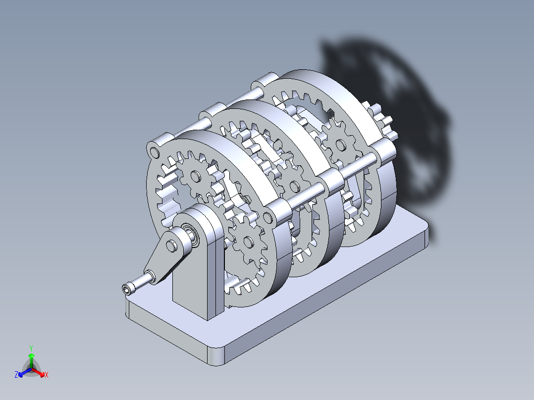 三阶行星齿轮演示结构3D图纸 STEP格式
