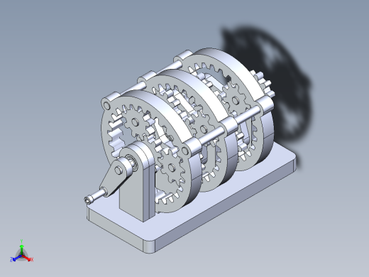 三阶行星齿轮演示结构3D图纸 STEP格式