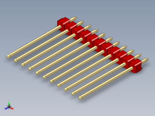 彩色公头100mil（2.54mm）系列-DS1021_red_1x11p_100mil_Type19_rev1.0