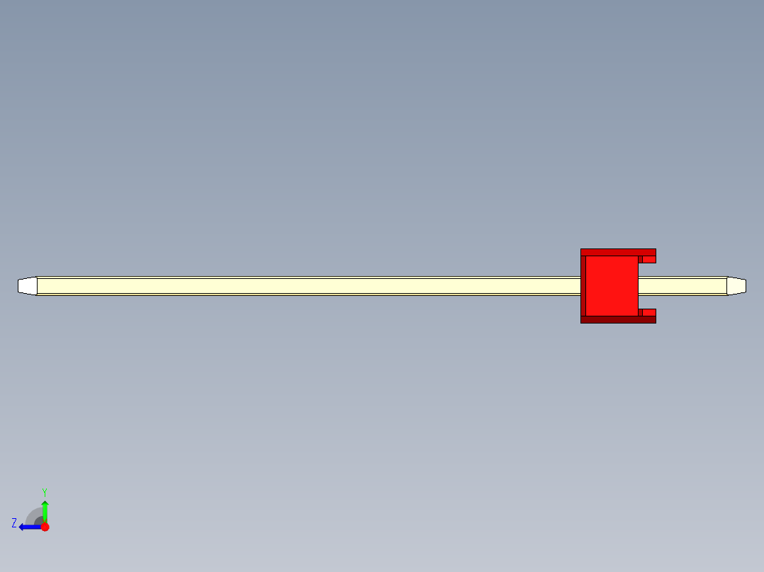 彩色公头100mil（2.54mm）系列-DS1021_red_1x11p_100mil_Type19_rev1.0右视图