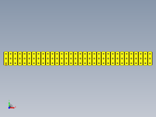 彩色公头100mil（2.54mm）系列-DS1021_yellow_3x32p_100mil_Type1_rev1.0前视缩略图