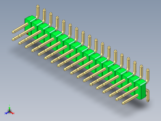 彩色公排针 100mil 2.54mm 系列-DS1022_green_36p_100mil_TypeSMT_rev1.0