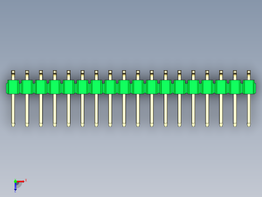 彩色公排针 100mil 2.54mm 系列-DS1022_green_36p_100mil_TypeSMT_rev1.0俯视缩略图