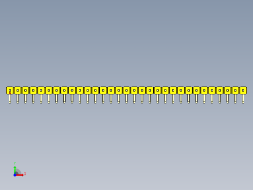 彩色公排针 100mil 2.54mm 系列-DS1022_yellow_1x31p_100mil_TypeD_rev1.0前视缩略图