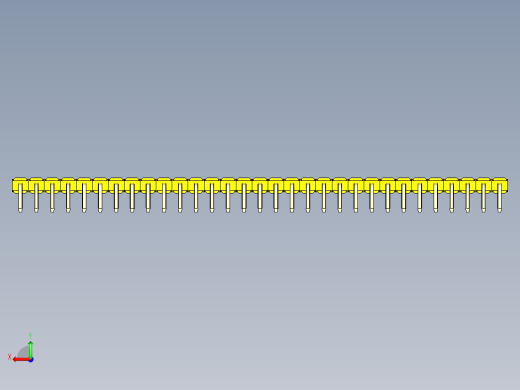 彩色公排针 100mil 2.54mm 系列-DS1022_yellow_1x31p_100mil_TypeD_rev1.0后视缩略图