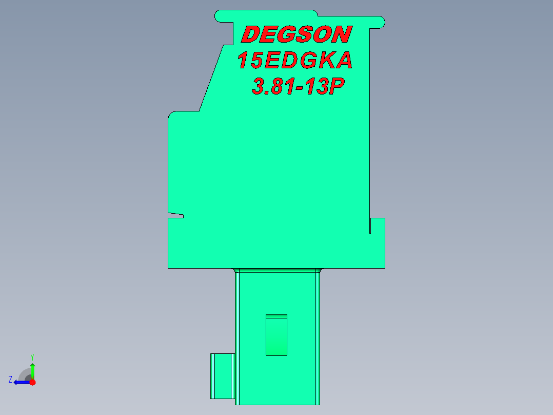 DEGSON 15EDG 系列 3.81mm 插拔式接线端子-15EDGKA-3.81-13P-14-00AH右视图
