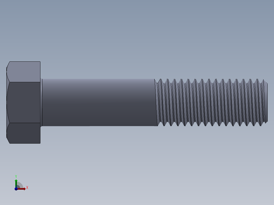 UNC 六角螺栓-Hex Bolt 0.625-11 x 3.SLDPRT前视图