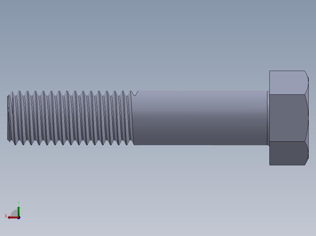 UNC 六角螺栓-Hex Bolt 0.625-11 x 3.SLDPRT后视图