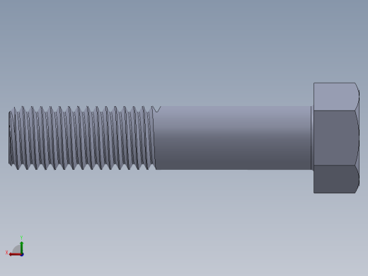 UNC 六角螺栓-Hex Bolt 0.625-11 x 3.SLDPRT后视缩略图