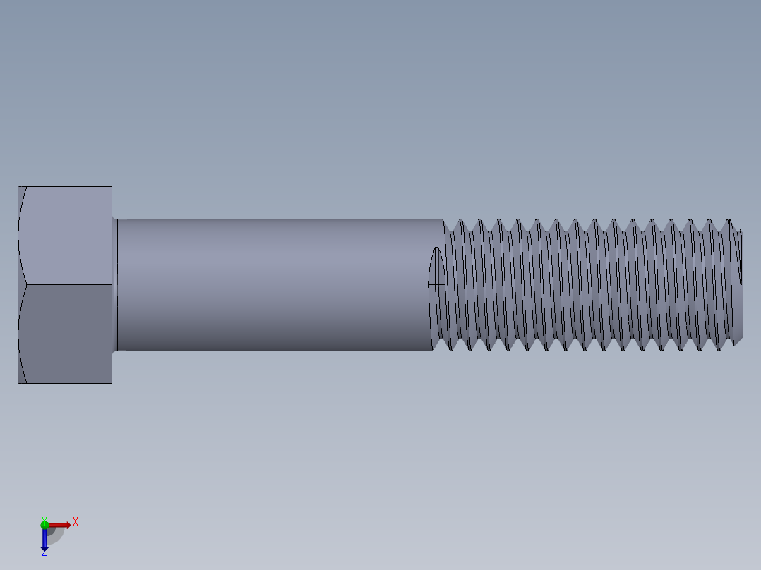 UNC 六角螺栓-Hex Bolt 0.625-11 x 3.SLDPRT俯视图