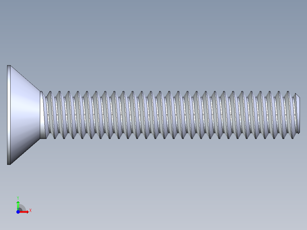 锥形内六角头螺钉-FHCS 8-32 x 1.000前视图