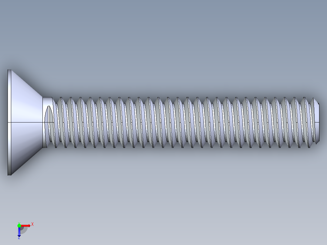 锥形内六角头螺钉-FHCS 8-32 x 1.000俯视图