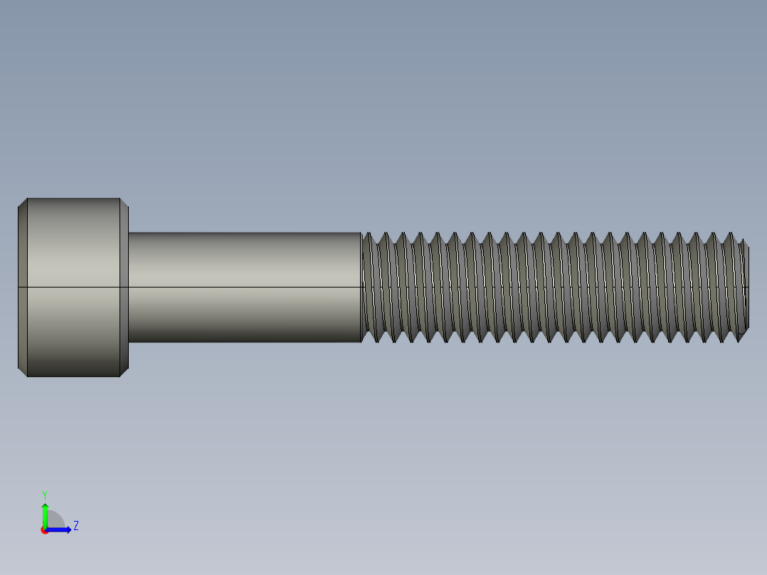 M8 x 1.25mm Thread 45mm LONG SOCKET HEAD CAP SCREW.STEP左视图