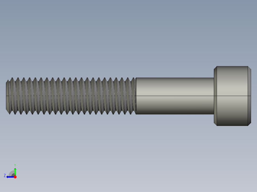 M8 x 1.25mm Thread 45mm LONG SOCKET HEAD CAP SCREW.STEP右视图