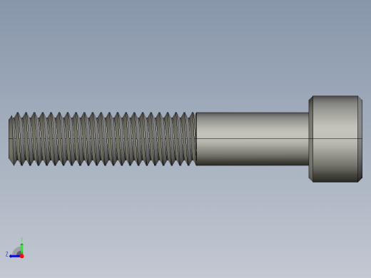 M8 x 1.25mm Thread 45mm LONG SOCKET HEAD CAP SCREW.STEP右视缩略图