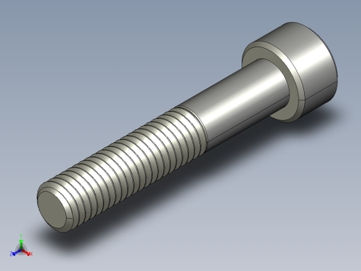 M8 x 1.25mm Thread 45mm LONG SOCKET HEAD CAP SCREW.STEP正等轴测缩略图