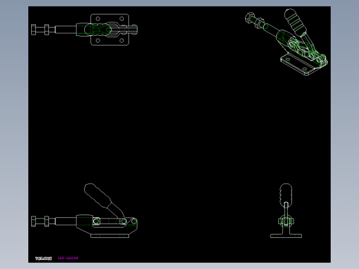 推拉式夾鉗SSP(H)-2D多系列多零件图纸模型