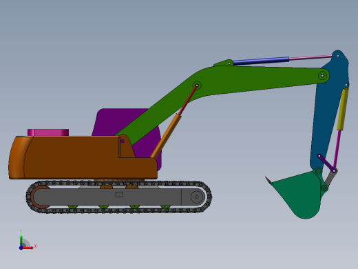 挖掘机设计模型前视缩略图