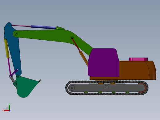 挖掘机设计模型后视缩略图