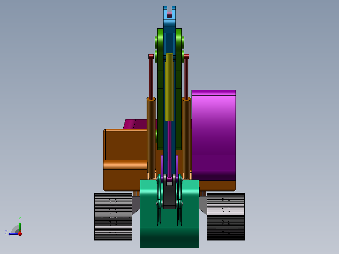 挖掘机设计模型右视图