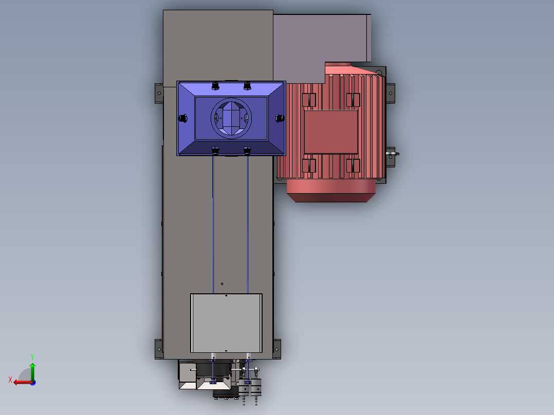 大米抛光机设计 (2)后视图