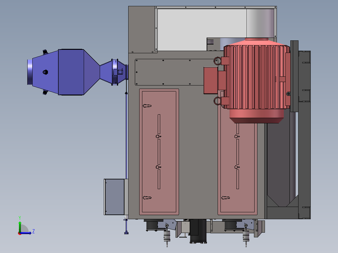 大米抛光机设计 (2)左视图