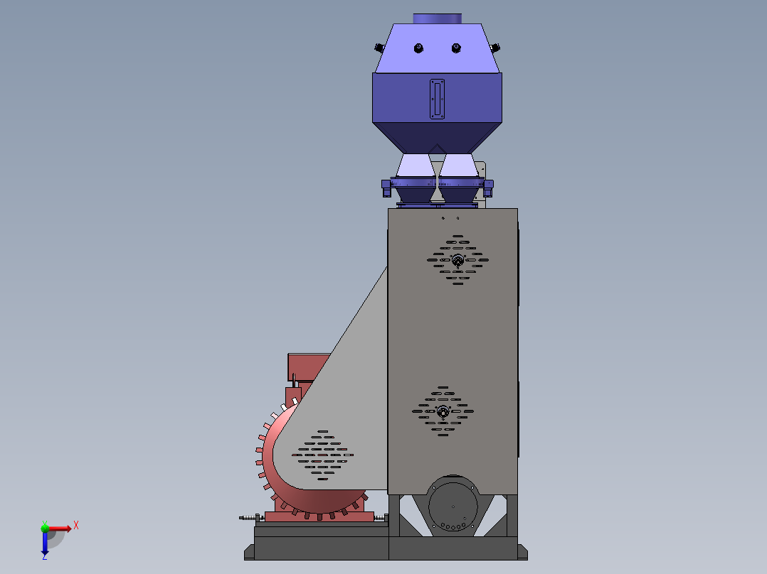 大米抛光机设计 (2)俯视图