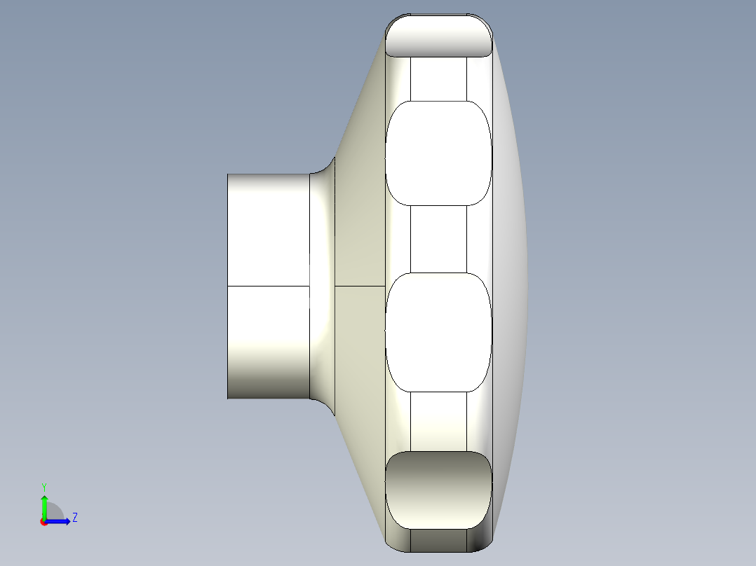 星型把手(塑膠)(A)2475-3D多系列多零件图纸模型左视图