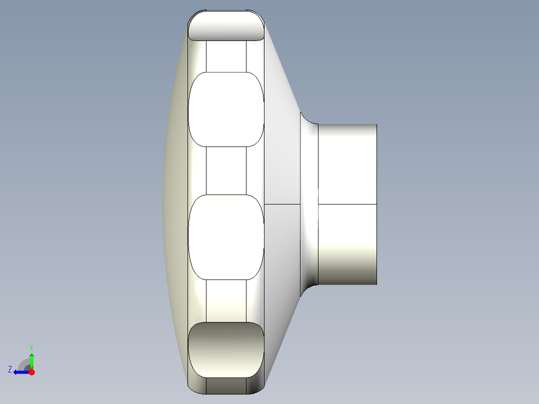 星型把手(塑膠)(A)2475-3D多系列多零件图纸模型右视图