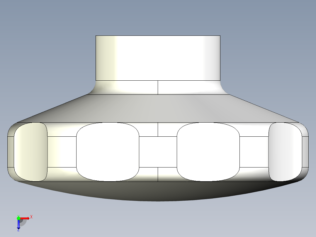 星型把手(塑膠)(A)2475-3D多系列多零件图纸模型俯视图