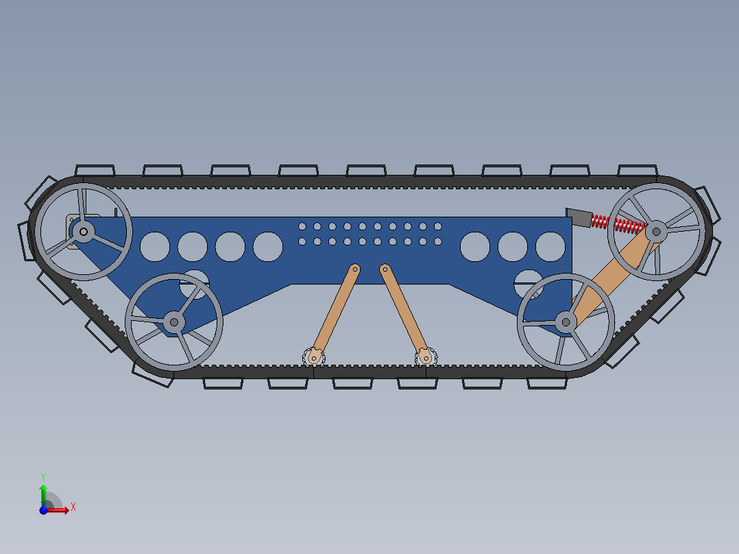 履带底盘结构sw20可编辑前视图