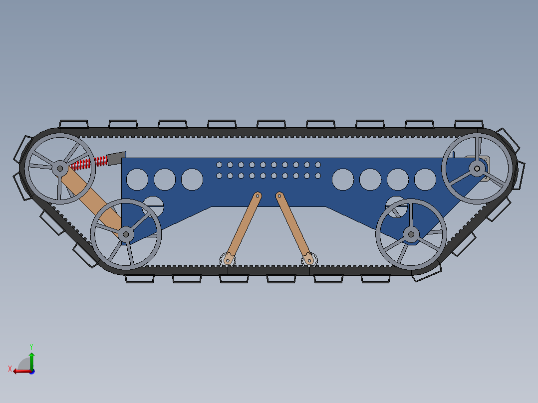 履带底盘结构sw20可编辑后视图