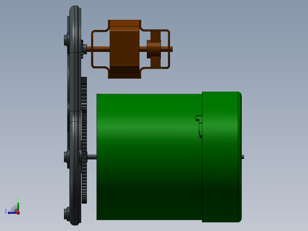 电动粉碎机右视图