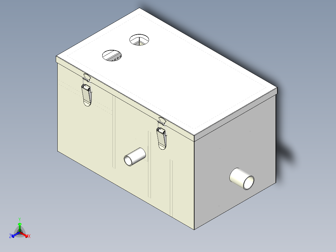 厨房油水分离器正等轴测图