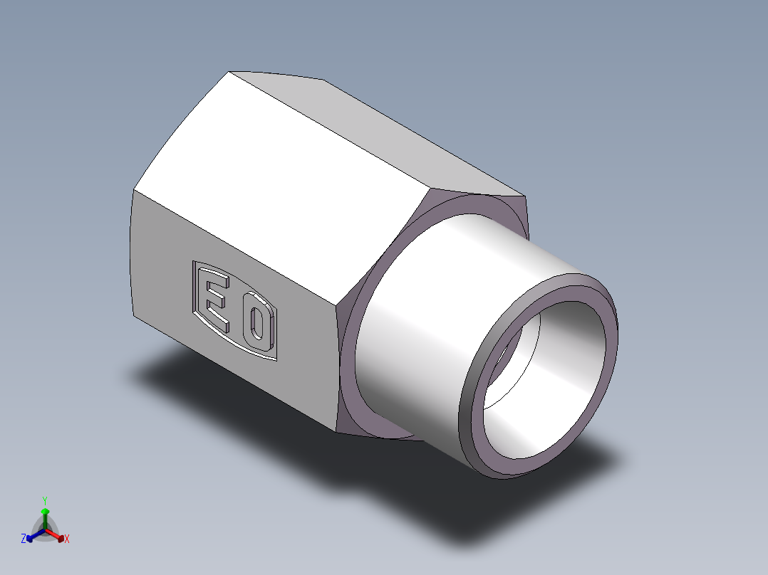 直通内螺纹接头、5CM-16-14正等轴测图
