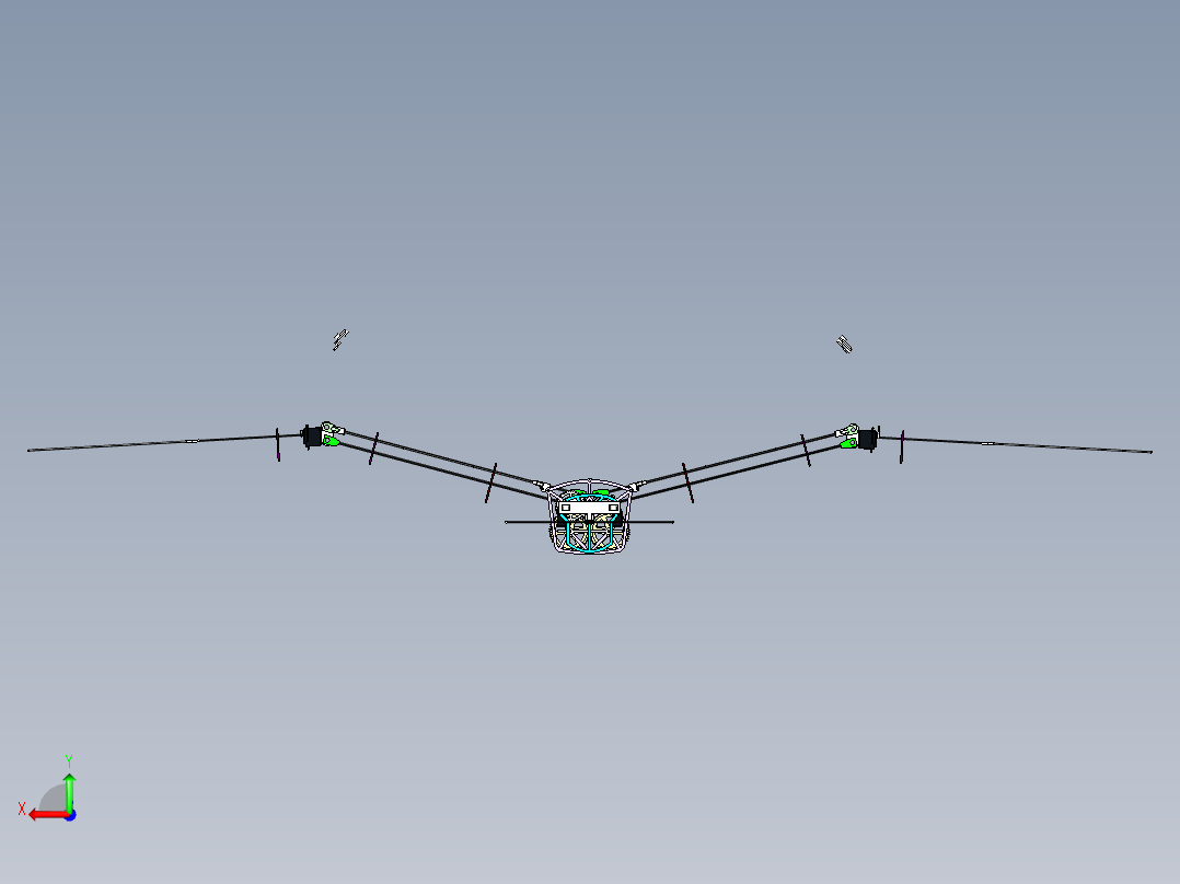 扑翼机sw设计后视图