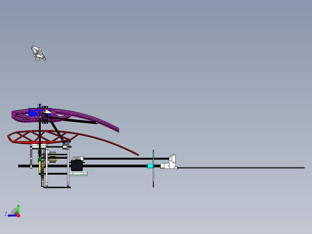 扑翼机sw设计右视图