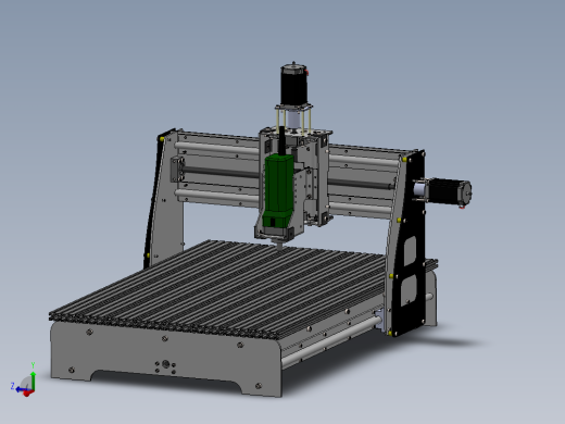 数控机床、SOSO三轴数控机床三维建模图纸 solidworks设计 附STEP