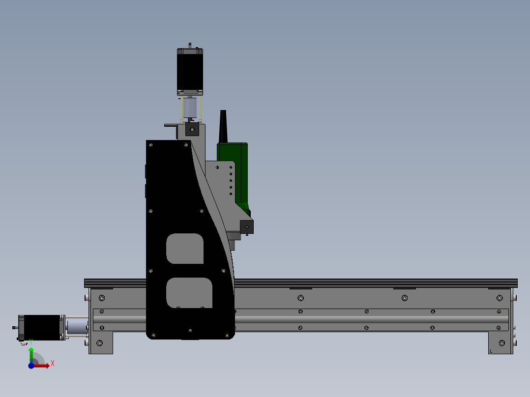 数控机床、SOSO三轴数控机床三维建模图纸 solidworks设计 附STEP前视图