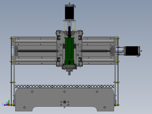 数控机床、SOSO三轴数控机床三维建模图纸 solidworks设计 附STEP右视缩略图
