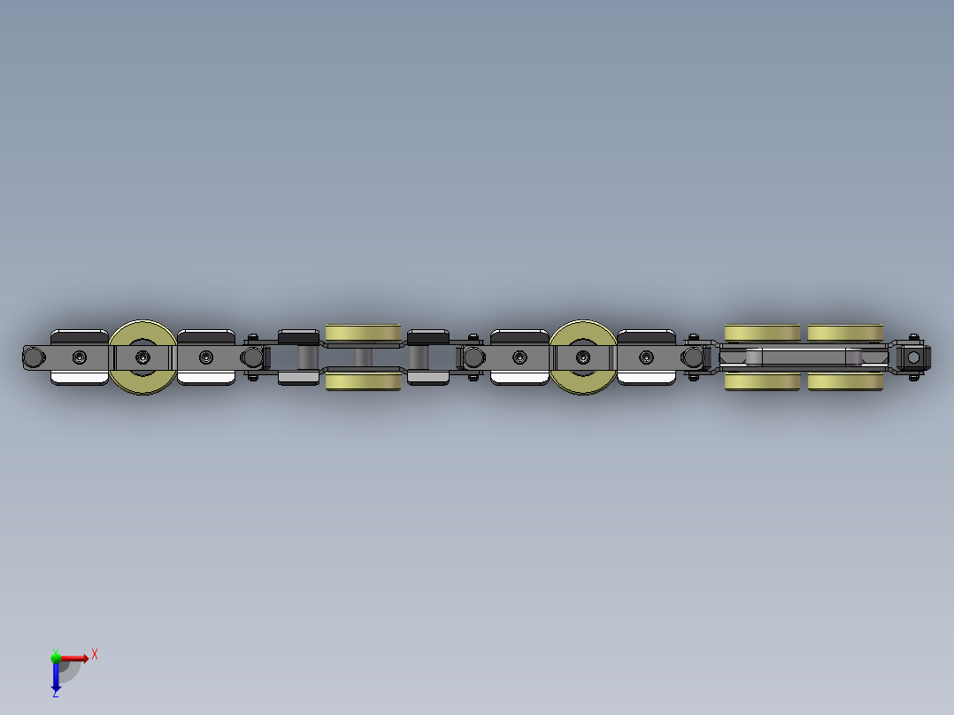 悬挂式传送带链俯视图